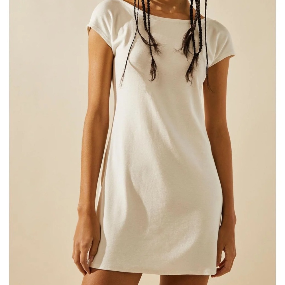 Free People Backless Mini Dress in Ivory